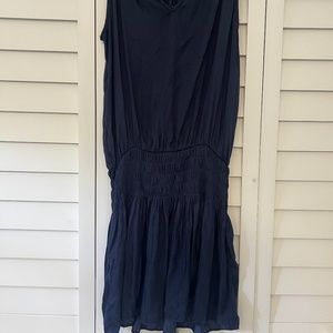 Blue Silk Mini Dress